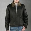 Men's Classic Zip Front Sheepskin Shearling Bomber Jacket