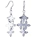 Clover Pattern Dangle Earrings Sterling Silver title=