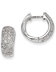 14k White Gold Diamond Hoop Earrings. Carat Wt- 0.644ct. Metal Wt- 4.63g