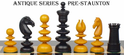 41EhPC0QuZL St. George Antique Reproduction Chess Set in Antiqued Ebony & Boxwood 3.5 King