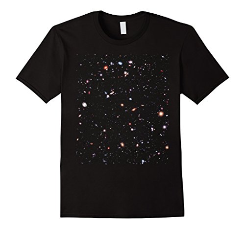 Men's Galaxy Clusters in Deep Outer Space T-Shirt Large Black