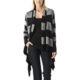 Mossimo® Black: Women's Waterfall Cardigan Sweater - Black/Grey XL