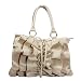 Ruffle Women Handbag - Shell White