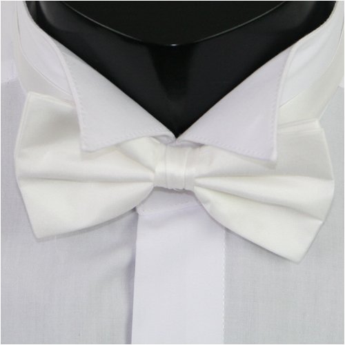 Milan Collection White Pure Silk Bow Tie