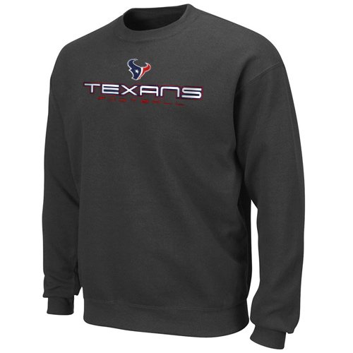 Houston Texans Charcoal 1st & Goal Pullover Crew Sweatshirt (Large)