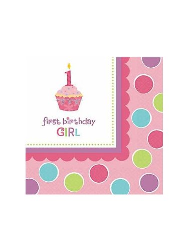 Amscan Sweet Little Cupcake Girl Luncheon Napkins - 36 ct