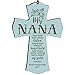 LifeSong Milestones Personalized Family Keepsake Wooden Cross Decorative Ornament Gift for Nana from Family 4â€ x 6â€ (Blue)