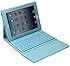 Generic Leather Case with Bluetooth Wireless Keyboard for iPad2/3 (Blue Case for Apple Ipad 2 3 4)