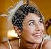 White Feather Accented Birdcage Veil with Comb for Weddings, Prom, Costume or Party
