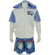 Bunz Kidz Boy's Board Shorts with Terry Cloth Cover Up