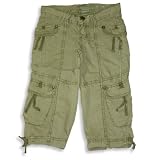 Jade - Girls Cargo Style Capri, Olive