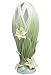 15 inch Porcelain Vase Interlaced Leaves at Mouth with Yellow Lilies
