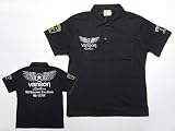 バンソン vanson フライングスター柄 半袖ポロシャツ 黒