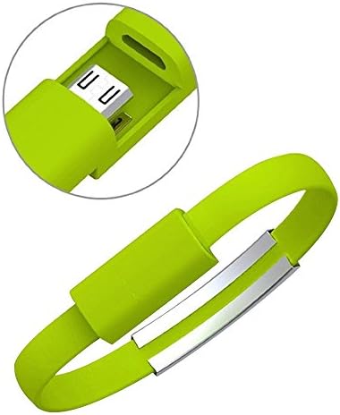 Charging Cable, Bracelet Data Cable for Samsung Galaxy S4 S5, HTC Mobil Phones and Other USB 2.0 Device 8.27 IN(Green)