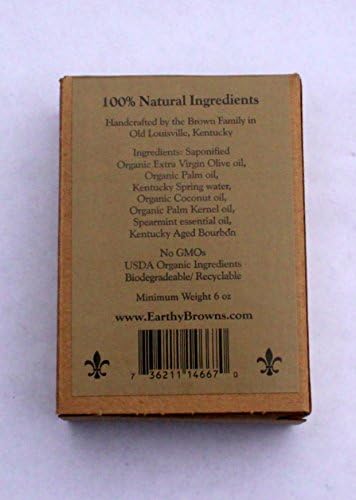 EarthyBrowns 100% Natural Mint Julep Olive Oil Soap - 6 Oz Bar