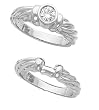 18K White Gold Diamond Solitaire Wedding Set - 0.50 Ct.