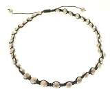 Neptune Giftware Celebrity Style Shamballa Macrame Bead Necklace With Glitter Beads - 9mm Beads - 1126