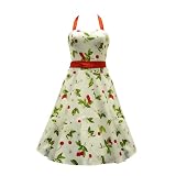50s Dress Halter Cherry Cream