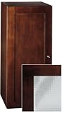 KOHLER K-3107-DG-F2 Tellieur 31-Inch Tall Storage Case with Textured Glass Door Insert, Black Forest