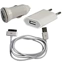 PACK CHARGEUR 3 EN 1 SECTEUR + VOITURE + USB SYNCHRO POUR IPHONE 4S, 4, 3GS, 3, IPOD