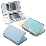 Blue - Hard Crystal Case Cover + Soft Silicone Skin Protecteor + LCD Screen Protector for Nintendo DS Lite NDSL