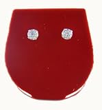 Cubic Zirconium rond diamante Boucle d'oreilles, en argent sterling - 3.0 MM