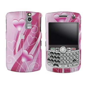Pink Ballon Flower Heart Design Snap on Hard Cover Protector Faceplate Skin Case for Blackberry Curve 8300 8310 8320 8330 + Belt Clip
