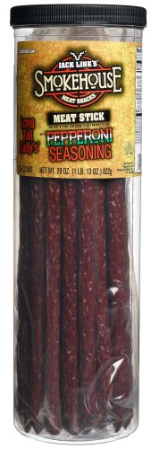 Jack Link's Smokehouse Meat Snacks, Pepperoni Seasoning Meat Stick, 24-Count Jar