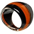 Handmade Striped Orange Bold Glass Ring
