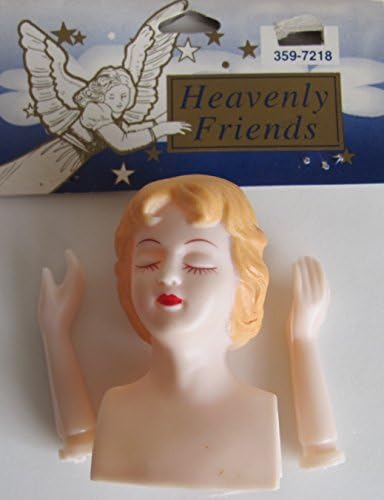 Heavenly Friends SET of 1 Vinyl DOLL HEAD 2-1/2" (EYES CLOSED) and PAIR of HANDS Each 2" w Molded STRAWBERRY BLONDE HAIR (1997)