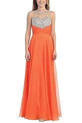 Chiffon Lace Sheer Beaded Evening Dress/Prom Dress 