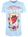 Ed Hardy T-Shirt "Devil Joker" Herren Hellblau Sky Blue