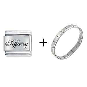 Edwardian Script Font Name Tiffany Italian Charm Bracelet