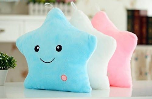 MFactory® Colorful LED Stuffed Dolls Romantic Plush Pillows Soft Cosy Cushion Relax Light Up Toy Kid Girl Gift Glowing, Star - Pink