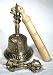 Brass Tibetan Dripu Bell & Dorje Set w/ Striker