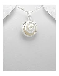 Shell Pendant Necklace In 92.5 Sterling Silver