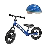 Strider Running Bike Blue Plus Protective Toddler Helmet