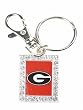 Licensed Georgia Bulldogs Keychain with Rhinestones Fashion Jewelry