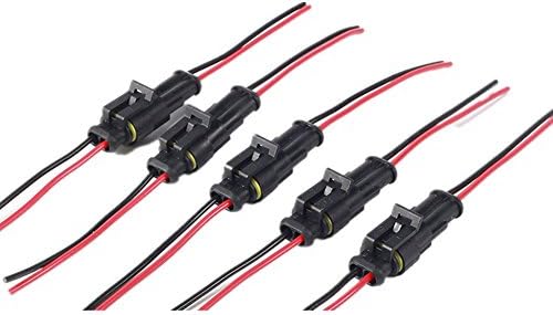 Cheska 5 Kit 2 Pin Way Car/Scooter/Boat/Marine Waterproof Electrical Connector Plug (Pack of 5)