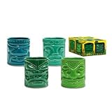 Mini Ceramic Shot Glasses - Tiki Mug 4 Pack