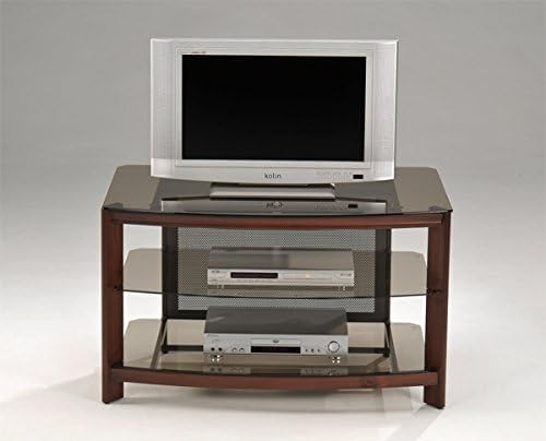 Glass Top TV Stand with Tan Tempered Glass