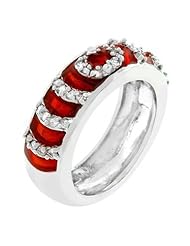 Garnet Enamel Ripple Ring