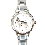 German Shepherd Round Italian Charm Dog Watch