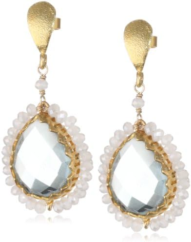 Azaara Delicate Green Quartz Drop Earrings