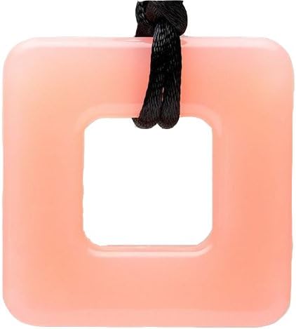 Teething Bling Pink Cupcake Square Pendant Teether Necklace