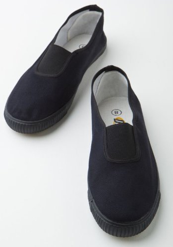 Unisex Slip On School Plimsolls art no 7231 (Youth Shoe size 3, BLACK)