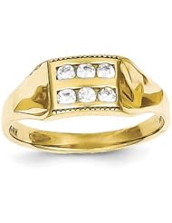 10k CZ Polished Childs Ring - JewelryWeb