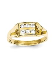 10k CZ Polished Childs Ring