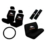11 Piece NFL Auto Interior Gift Set - Denver Broncos - A Set of 2 Seat Covers, 1 Rear... by A P Products