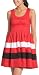 Kensie Girl Juniors' Stretch Poplin Striped Dress,Raspberry Mix,X-Small